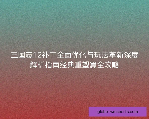 三国志12补丁全面优化与玩法革新深度解析指南经典重塑篇全攻略